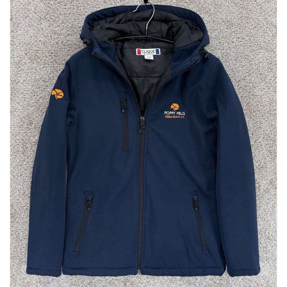 Pebble Beach Poppy Hills Jacket Women's XS Blue Clique Equinox Insulated Hooded